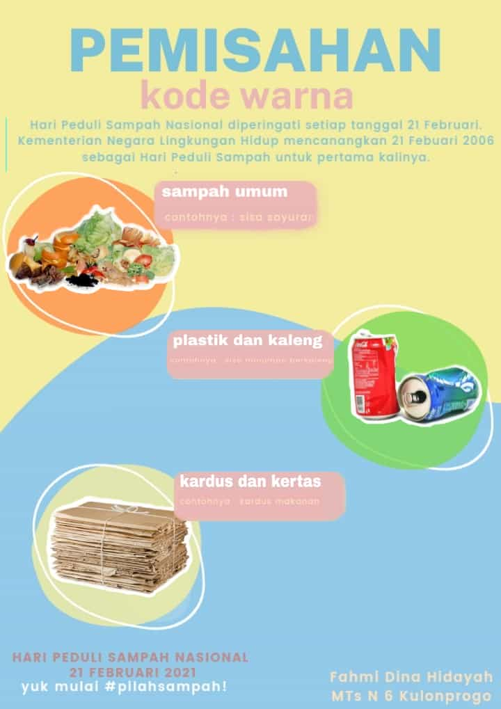 Siswa Mtsn Kulon Progo Ramaikan Hari Peduli Sampah Dengan Poster