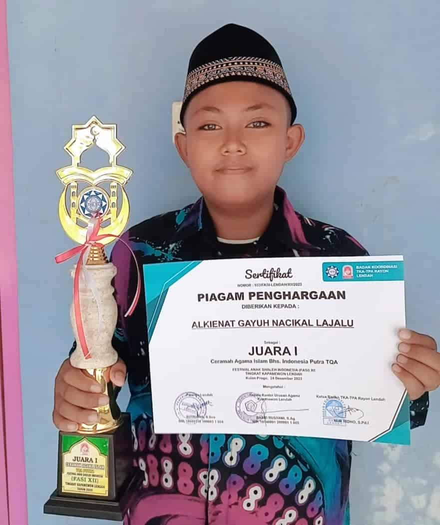 Alkienat, Siswa MTsN 6 Kulon Progo Juara 1 Lomba Ceramah Agama Islam ...